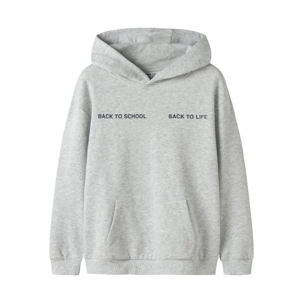 name it Sweatshirt mit langen Ärmeln in weiß mit Brustdruck Light Grey Melange
