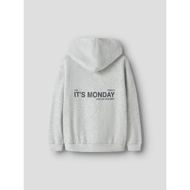 name it Sweatshirt mit langen Ärmeln in weiß mit Brustdruck Light Grey Melange