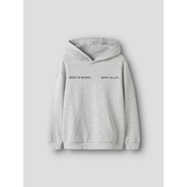 name it Sweatshirt mit langen Ärmeln in weiß mit Brustdruck Light Grey Melange