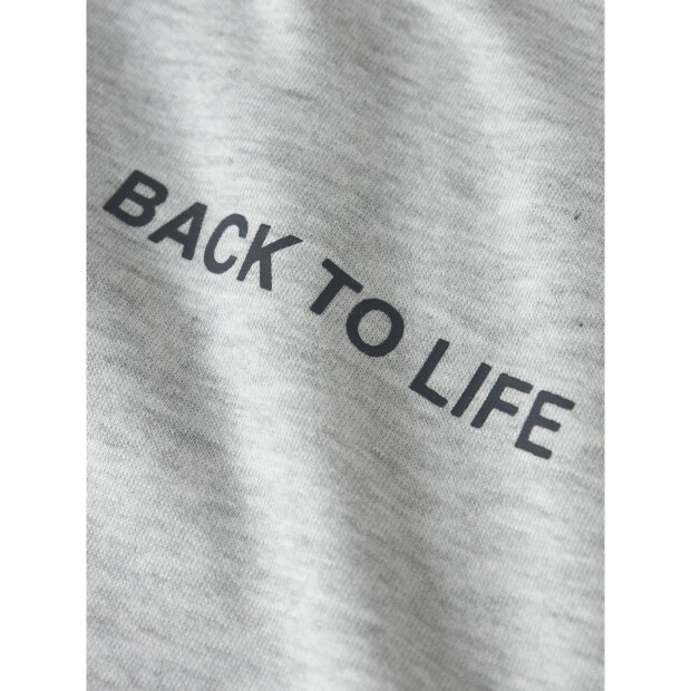 name it Sweatshirt mit langen Ärmeln in weiß mit Brustdruck Light Grey Melange