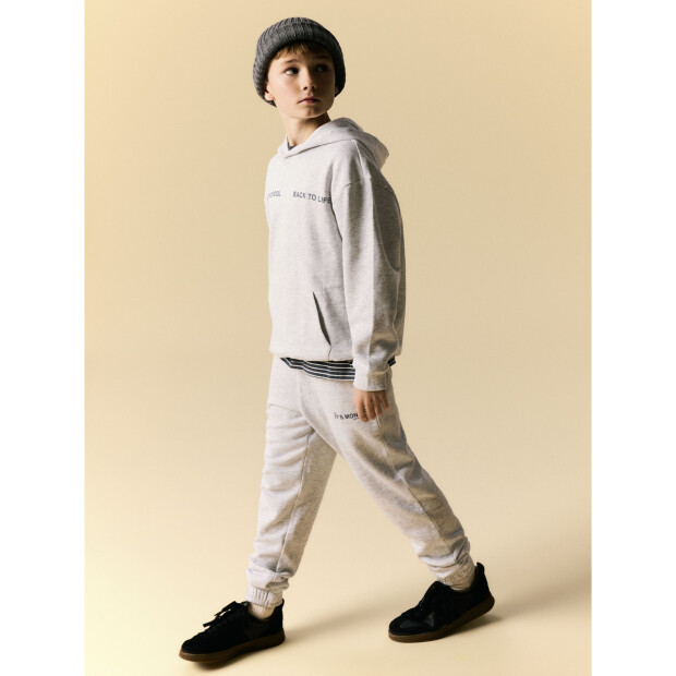 name it Sweatshirt mit langen Ärmeln in weiß mit Brustdruck Light Grey Melange
