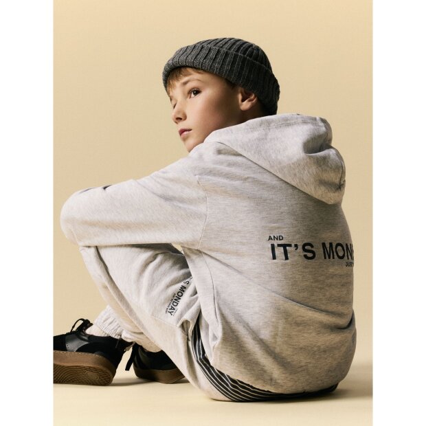 name it Sweatshirt mit langen Ärmeln in weiß mit Brustdruck Light Grey Melange