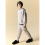 name it Sweatshirt mit langen Ärmeln in weiß mit Brustdruck Light Grey Melange