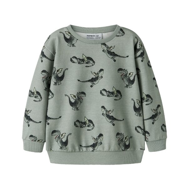 name it Langarm Sweatshirt Green Milieu