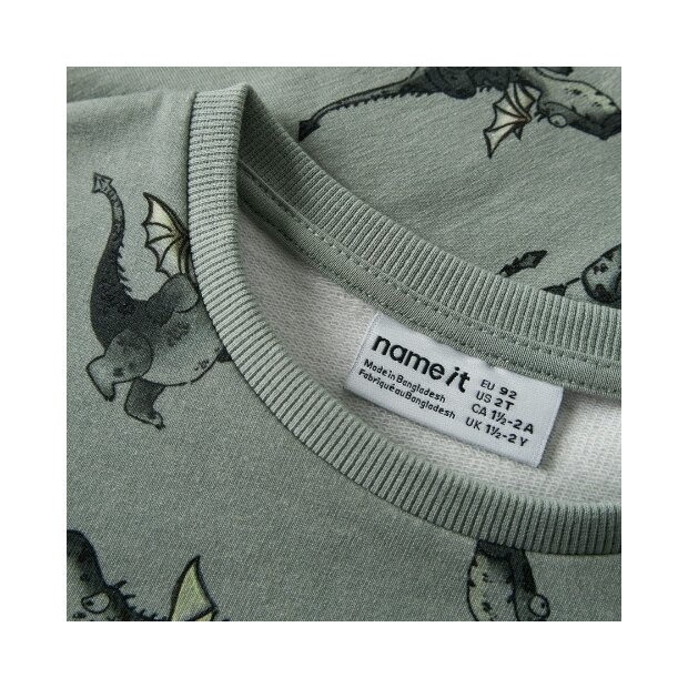 name it Langarm Sweatshirt Green Milieu