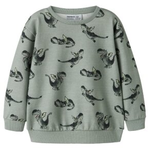 name it Langarm Sweatshirt Green Milieu