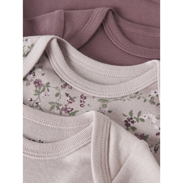 name it Body 3er-Pack Langarm Violettblume Violet Ice