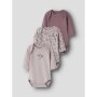 name it Body 3er-Pack Langarm Violettblume Violet Ice