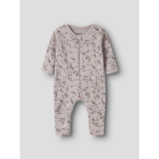 name it Schlafanzug 2er Set mit Reißverschluss lila Blüten Violet Ice