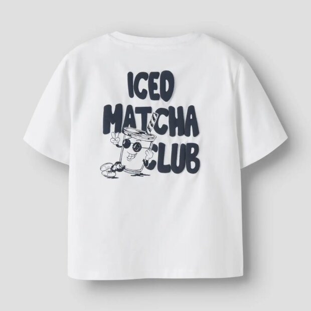 name it Top Kurzarm mit box-aufdruck bright white