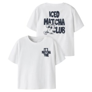 name it Top Kurzarm mit box-aufdruck bright white