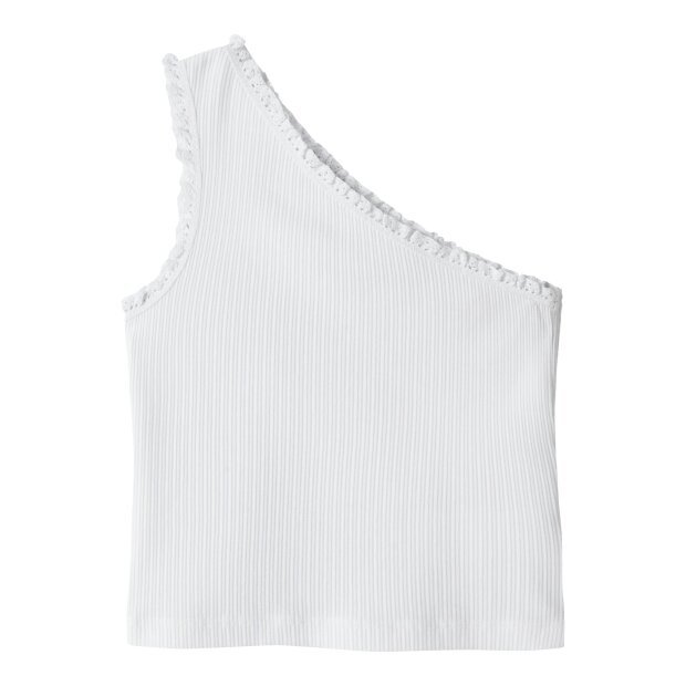 name it oneshoulder Kurzarm Top Bright White