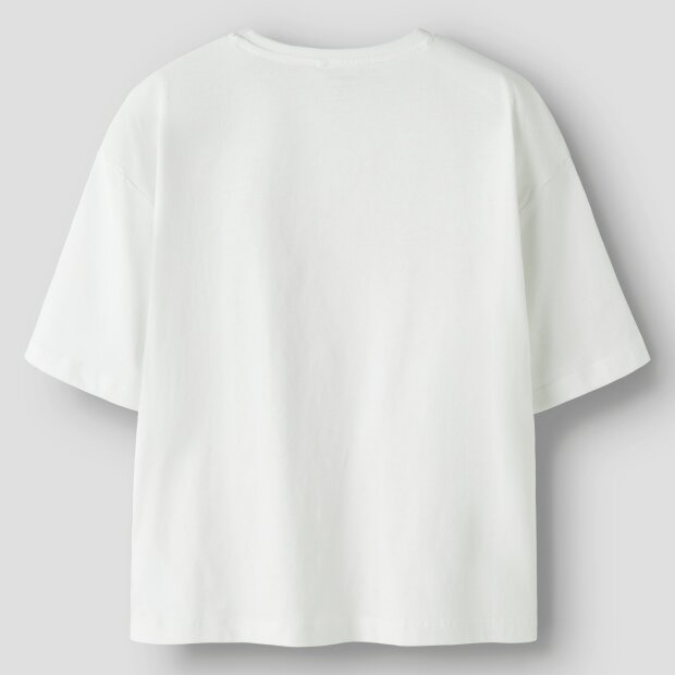 name it Top Kurzarm mit Katze bright white