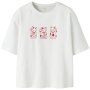 name it Top Kurzarm mit Katze bright white