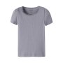 name it Top Kurzarm Lavender Gray