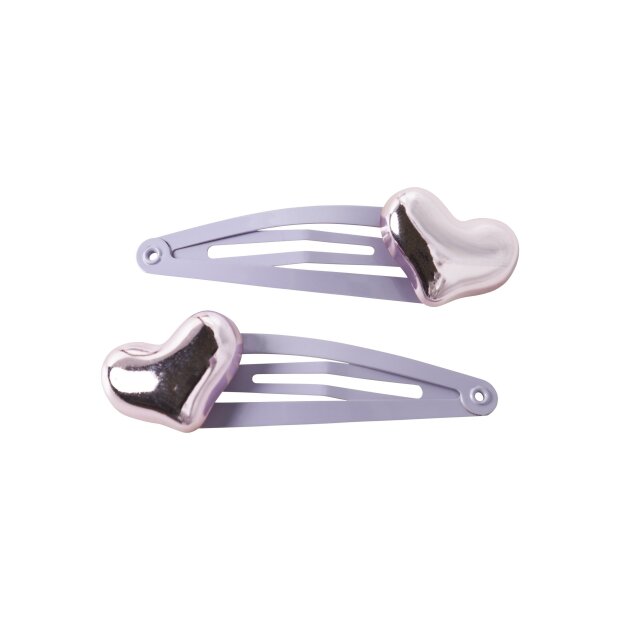 name it 2er Set Haarspangen lavender gray