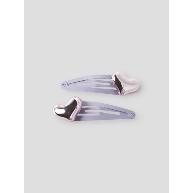 name it 2er Set Haarspangen lavender gray