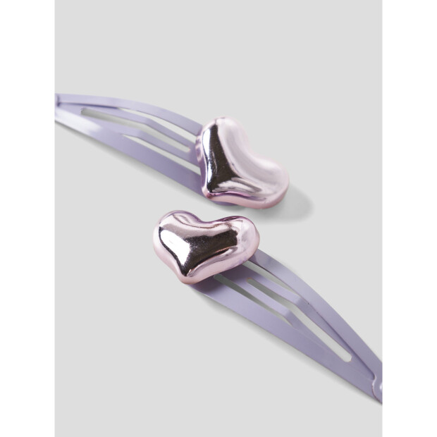 name it 2er Set Haarspangen lavender gray