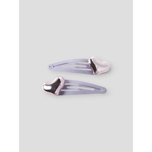 name it 2er Set Haarspangen lavender gray