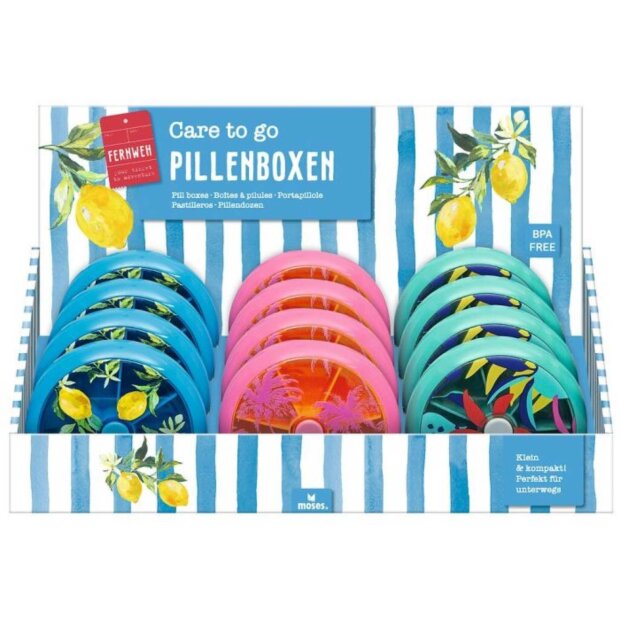 moses Fernweh Pillenbox Care to go - sortiert