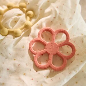 Jollein Beißring Silikon Flower - Coral Rose