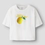 name it Top Kurzarm mit boxschnitt bright white - lemon