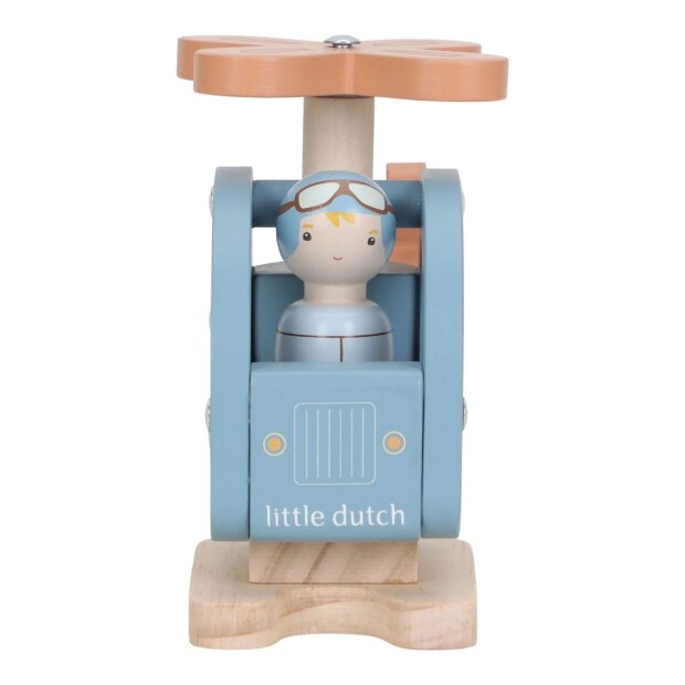 Little Dutch Holz Hubschrauber mit Figur