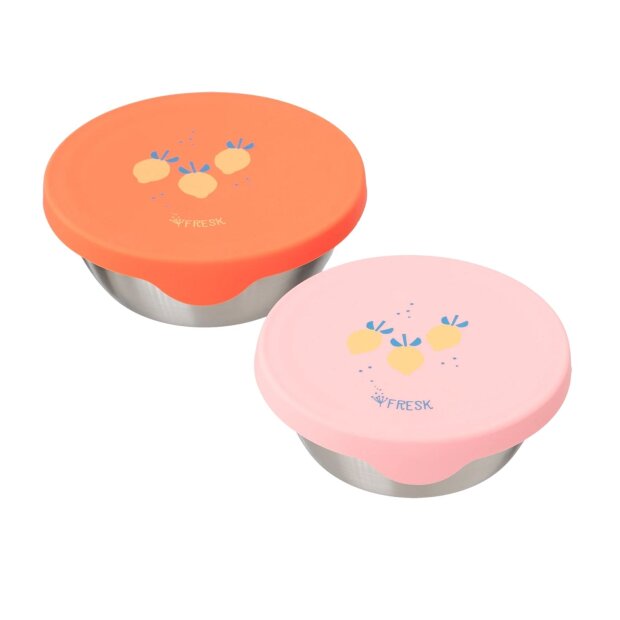 Edelstahl Fresk Snackbox 2er Set - Zitrone
