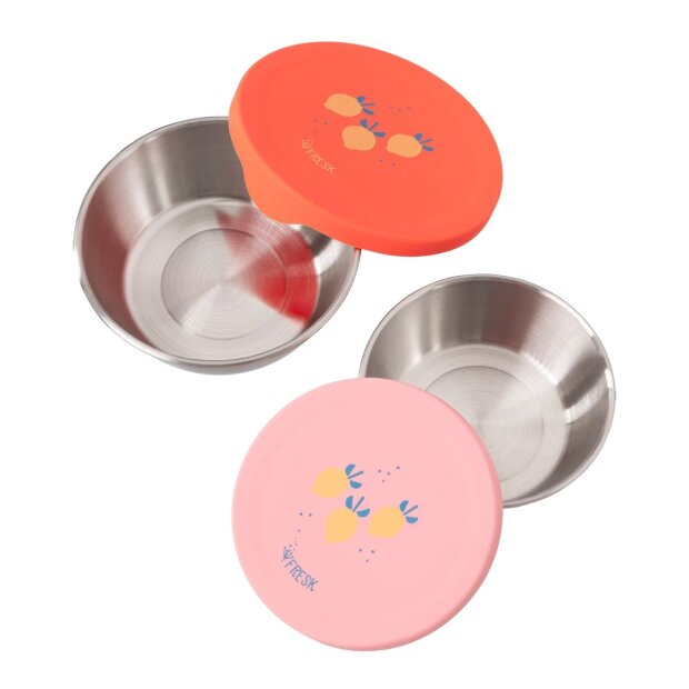 Edelstahl Fresk Snackbox 2er Set - Zitrone