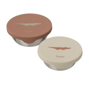 Edelstahl Fresk Snackbox 2er Set - Krokodil