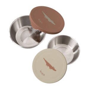 Edelstahl Fresk Snackbox 2er Set - Krokodil