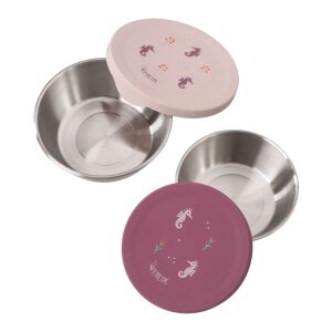 Edelstahl Fresk Snackbox 2er Set - Seepferdchen
