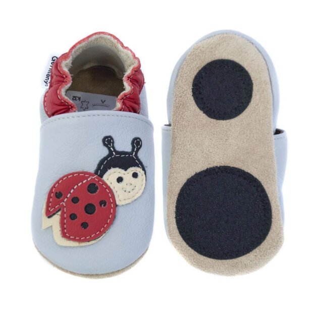 Hobea Lauflernschuhe - Marienkäfer grau