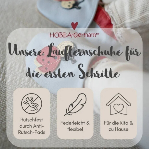 Hobea Lauflernschuhe - Marienkäfer grau