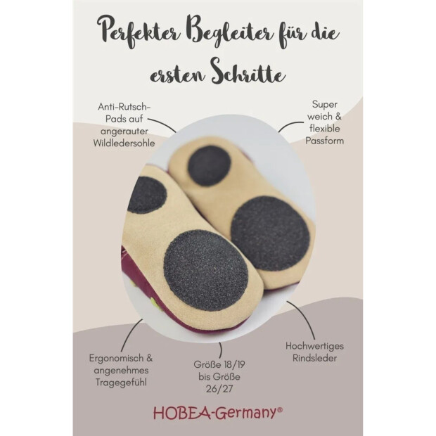 Hobea Lauflernschuhe - Marienkäfer grau