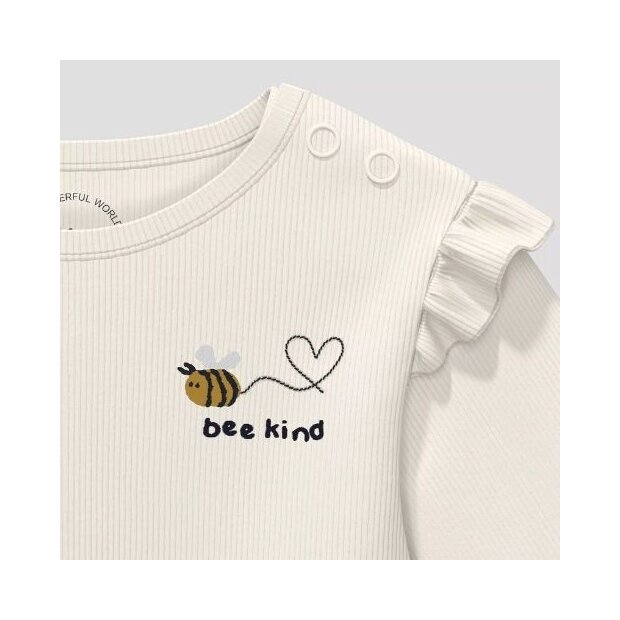 S.Oliver Baby Geripptes Langarmshirt mit Stickerei - Biene
