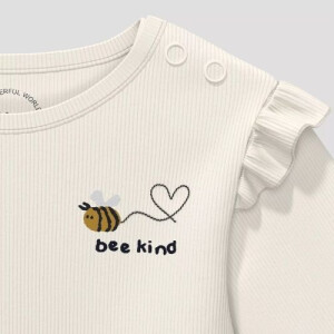 S.Oliver Baby Geripptes Langarmshirt mit Stickerei - Biene