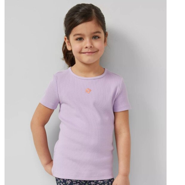 S.Oliver Ripp-T-Shirt mit Stickerei Flieder