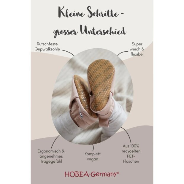 Hobea vegane, waschbare Kinderschuhe RecyStep - Maus rosa