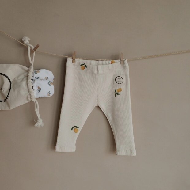 cosy roots Organic Rib Leggings - Pure Lemon