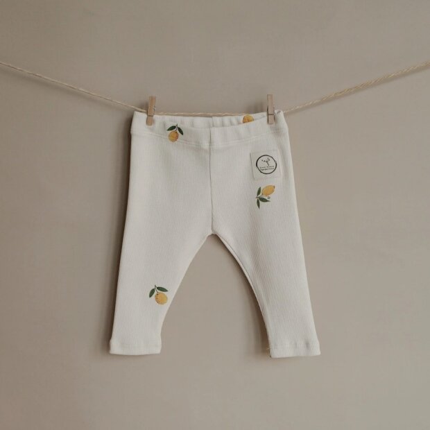 cosy roots Organic Rib Leggings - Pure Lemon