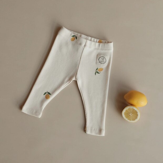 cosy roots Organic Rib Leggings - Pure Lemon