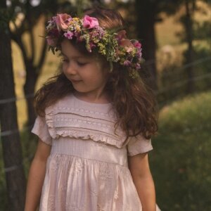Lil Atelier loose fit Kleid Spitze - Pumice Stone