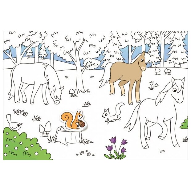 Tessloff Mein Sticker-Malbuch. Pferde & Ponys
