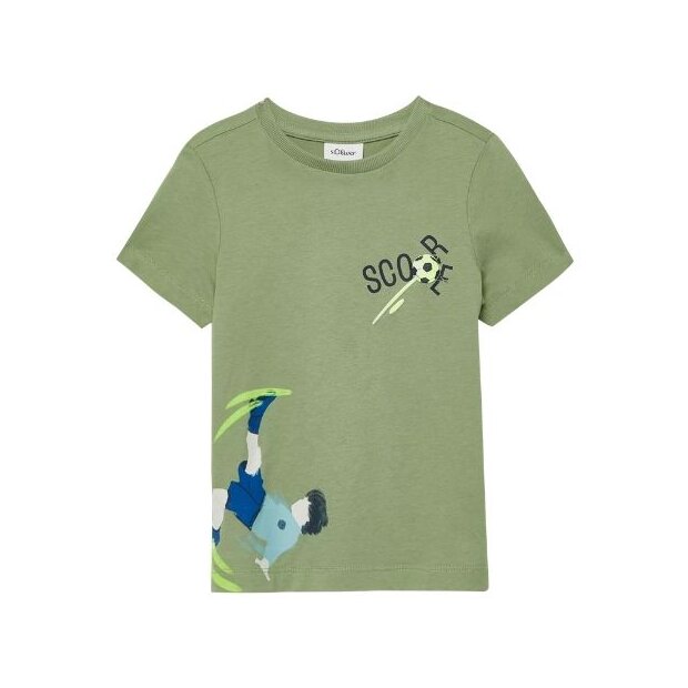 S.Oliver T-Shirt mit Frontprint - salbeigrün