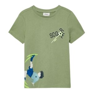 S.Oliver T-Shirt mit Frontprint - salbeigrün