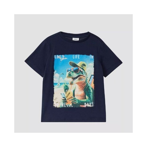 S.Oliver T-Shirt mit Print-Varianten - Dino navy