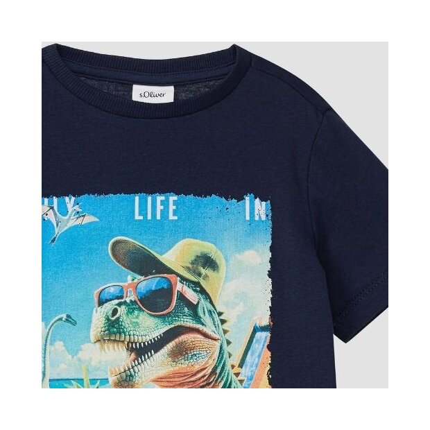S.Oliver T-Shirt mit Print-Varianten - Dino navy