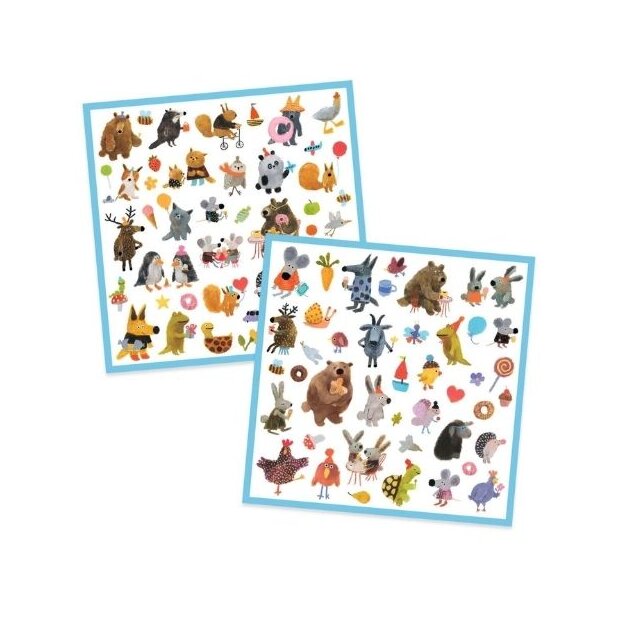 Djeco 160 Sticker: kuschelige Freunde