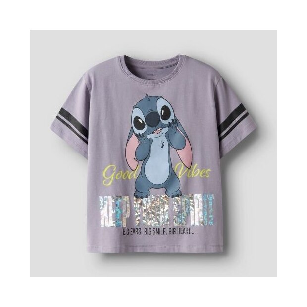 name it T-Shirt Stitch - Lavender Gray